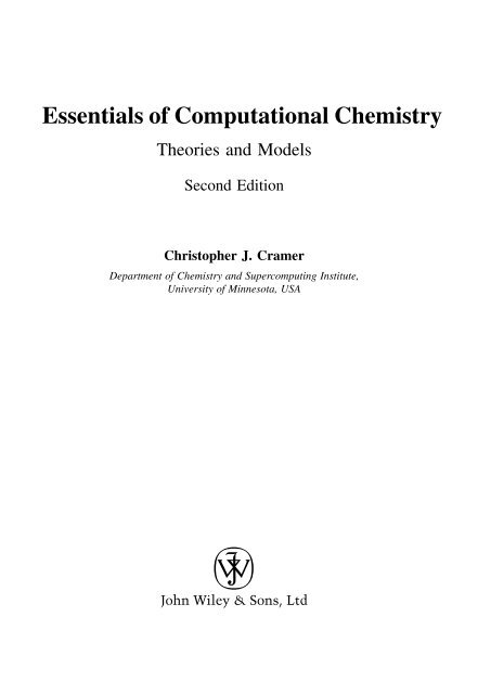 Essentials of Computational Chemistry