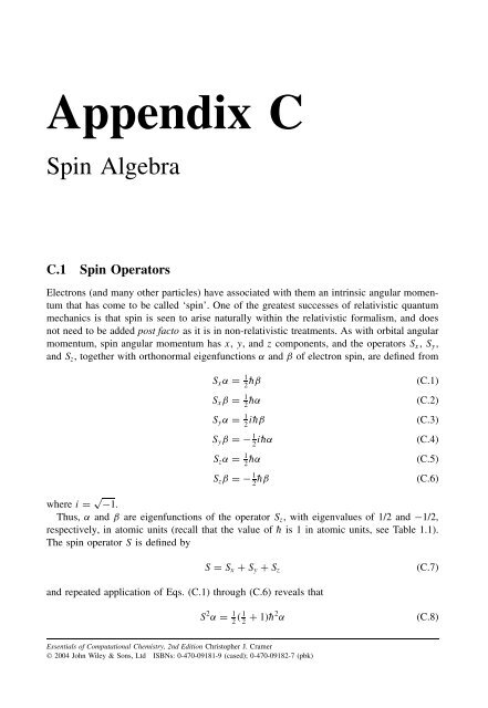 Essentials of Computational Chemistry