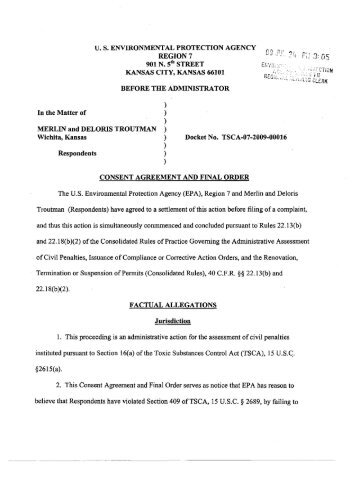 Merlin and Deloris Troutman - US Environmental Protection Agency