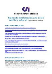 Aspetti amministrativi - Centro Sportivo Italiano