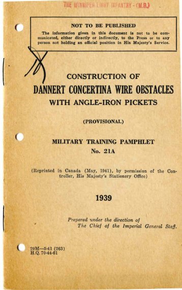 DANNERT CONCERTINA WIRE OBSTACLES - Wartime Canada