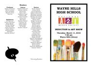 WAYNE HILLS HIGH SCHOOL INDUCTION & ART SHOW Thursday ...