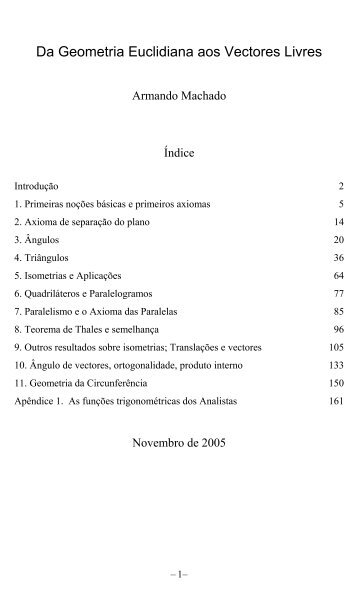 Da Geometria Euclidiana aos Vectores Livres - Arquivo Escolar