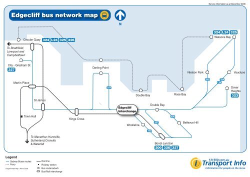 Edgecliff bus network map - 131500