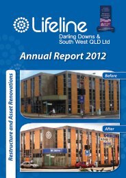 Annual Report 2012 - Lifeline Darling Downs