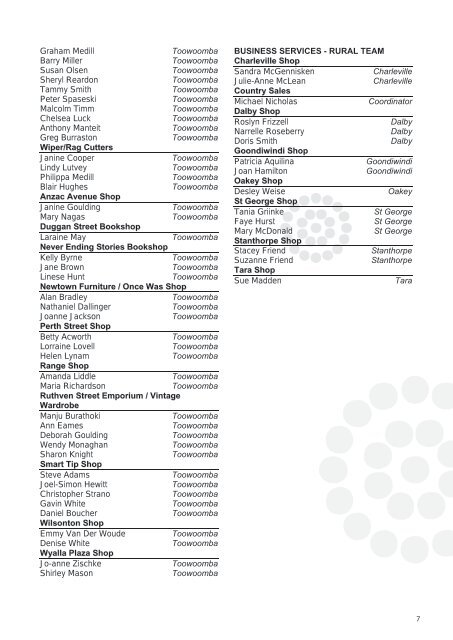 Annual Report 2012 - Lifeline Darling Downs