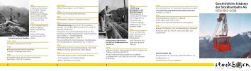 Geschichtliche Eckdaten der Stockhornbahn AG 1953/1963–2008