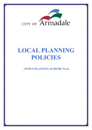 Local Planning Policies (PDF 3.08 MB) - City of Armadale