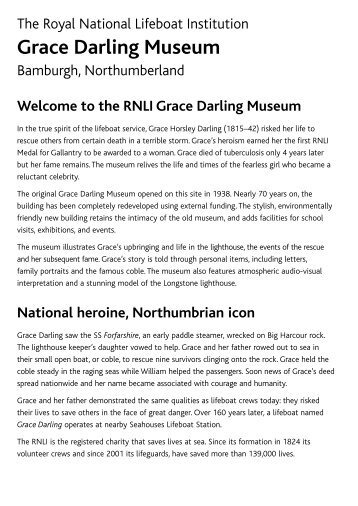 Grace Darling Museum - RNLI