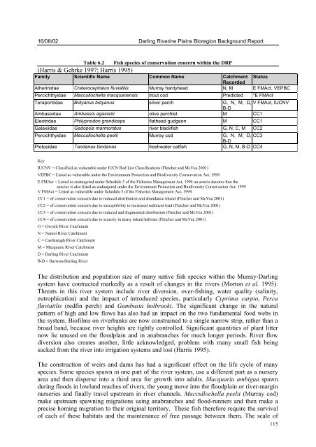 DARLING RIVERINE PLAINS BIOREGION Background Report