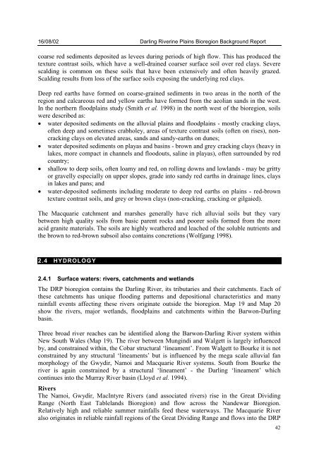 DARLING RIVERINE PLAINS BIOREGION Background Report