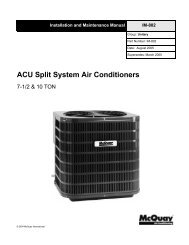 IM 802 ACU Split System Air Conditioners - McQuay International