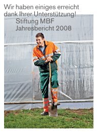 Geschäftsbericht 2008 der Stiftung MBF