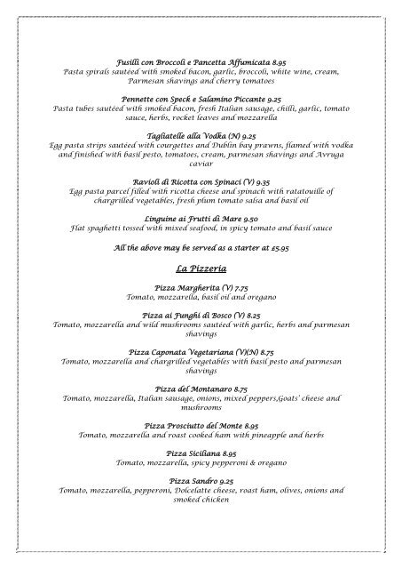 Da Sandro Menu & Wine List.pdf - Briar Court Hotel