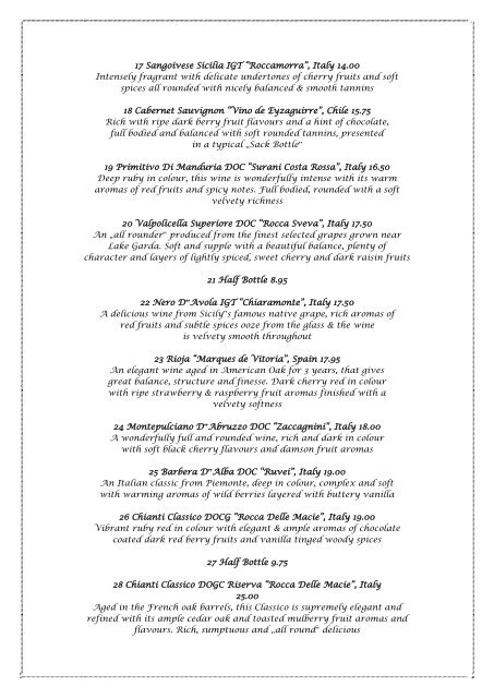 Da Sandro Menu & Wine List.pdf - Briar Court Hotel