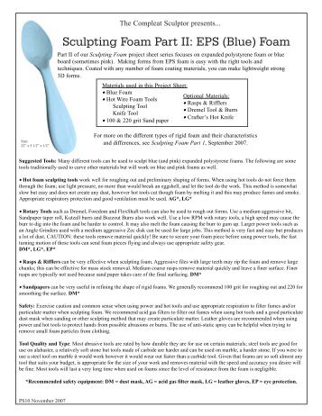 Sculpting Foam Part II: EPS (Blue) Foam - The Compleat Sculptor