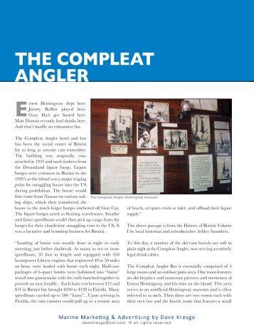 Bimini Guide - The Compleat Angler