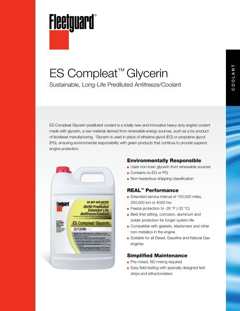 ES Compleat™ Glycerin - cumminsfiltration.com