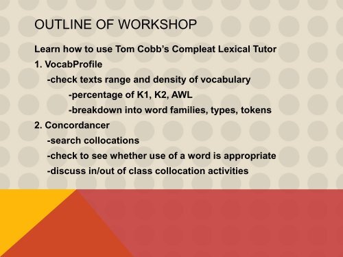 The Compleat Lexical Tutor 3