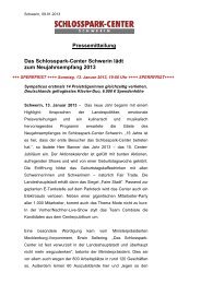 Pressemitteilung Neujahrsempfang 2013 - Schlosspark Center ...