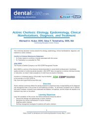 CE 400 - Actinic Cheilosis: Etiology, Epidemiology ... - DentalCare.com