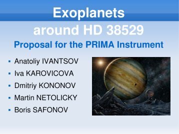 Exoplanets around HD 38529 Proposal for the PRIMA ... - Vlti.org