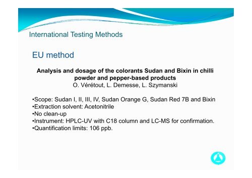 Testing of Sudan Dyes in General Foodstuffs - uri=govtlab.gov