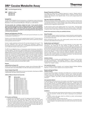 DRI® Cocaine Metabolite Assay - Fisher Scientific