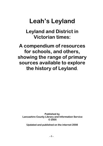 LEAH'S LEYLAND - Lancashire County Council