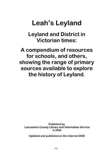 LEAH'S LEYLAND - Lancashire County Council