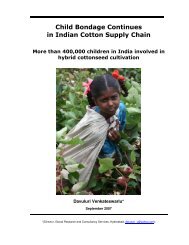 Child Bondage Continues in Indian Cotton Supply Chain