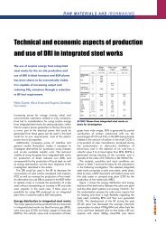 Technical and economic aspects of production and use of DRI in ...