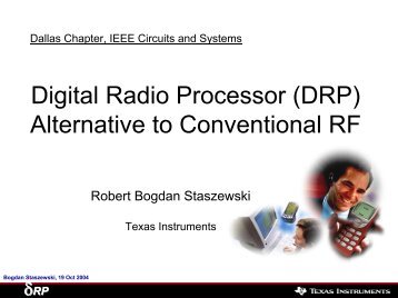 Digital Radio Processor (DRP) Alternative to Conventional RF