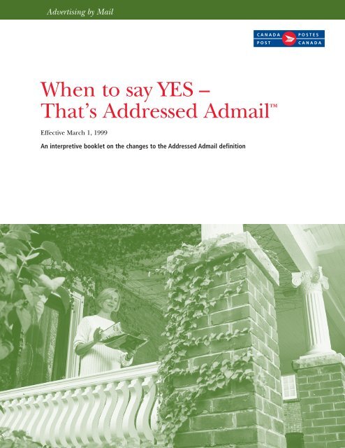 When to say YES – That's Addressed Admail™ - Canada Post