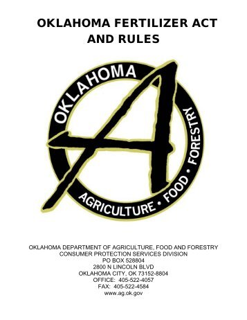 oklahoma fertilizer act and rules - Oklahoma Department of ...