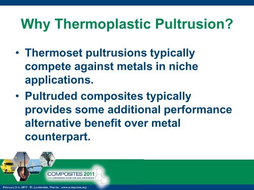 ThermoplasticPultrusions Process using Twintex Roving