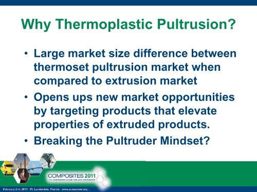 ThermoplasticPultrusions Process using Twintex Roving