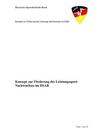 Konzept zur Förderung des Leistungssport-Nachwuchses im DSAB