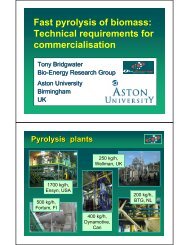 Fast pyrolysis of biomass: Technical requirements for ...