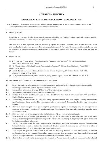 appendix a: practica experiment ems-1: am modulation / demodulation