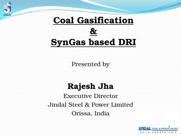 Coal Gasification & SynGas based DRI - Team Orissa