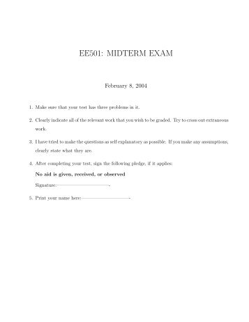 EE501: MIDTERM EXAM