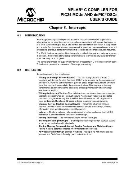 MPLAB C Compiler for PIC24 MCUs and dsPIC DSCs ... - Microchip