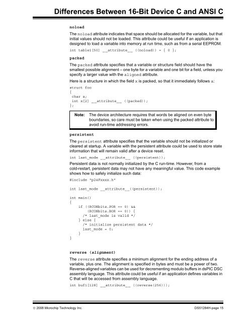 MPLAB C Compiler for PIC24 MCUs and dsPIC DSCs ... - Microchip