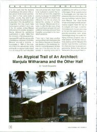 An Atypical Trail of An Architect: Manjula Witharama and the Other Half