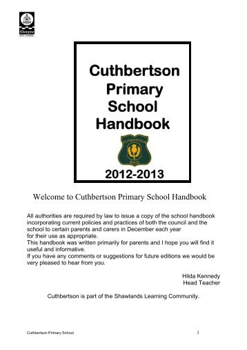 Cuthbertson Primary School Handbook - Glasgow City Council ...