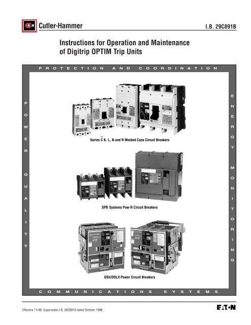 Digitrip OPTIM Trip Units - Eaton Canada