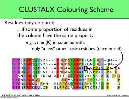 CLUSTALX Colouring Scheme - EMBL