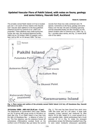 Updated Vascular Flora of Pakihi Island, with notes on fauna ...