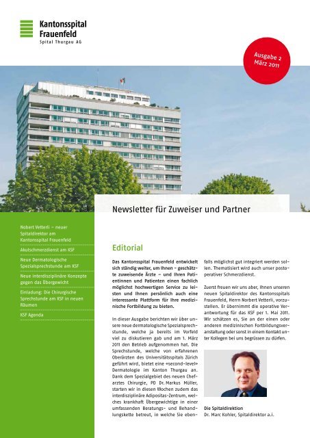 Newsletter im KSF - Spital Thurgau AG